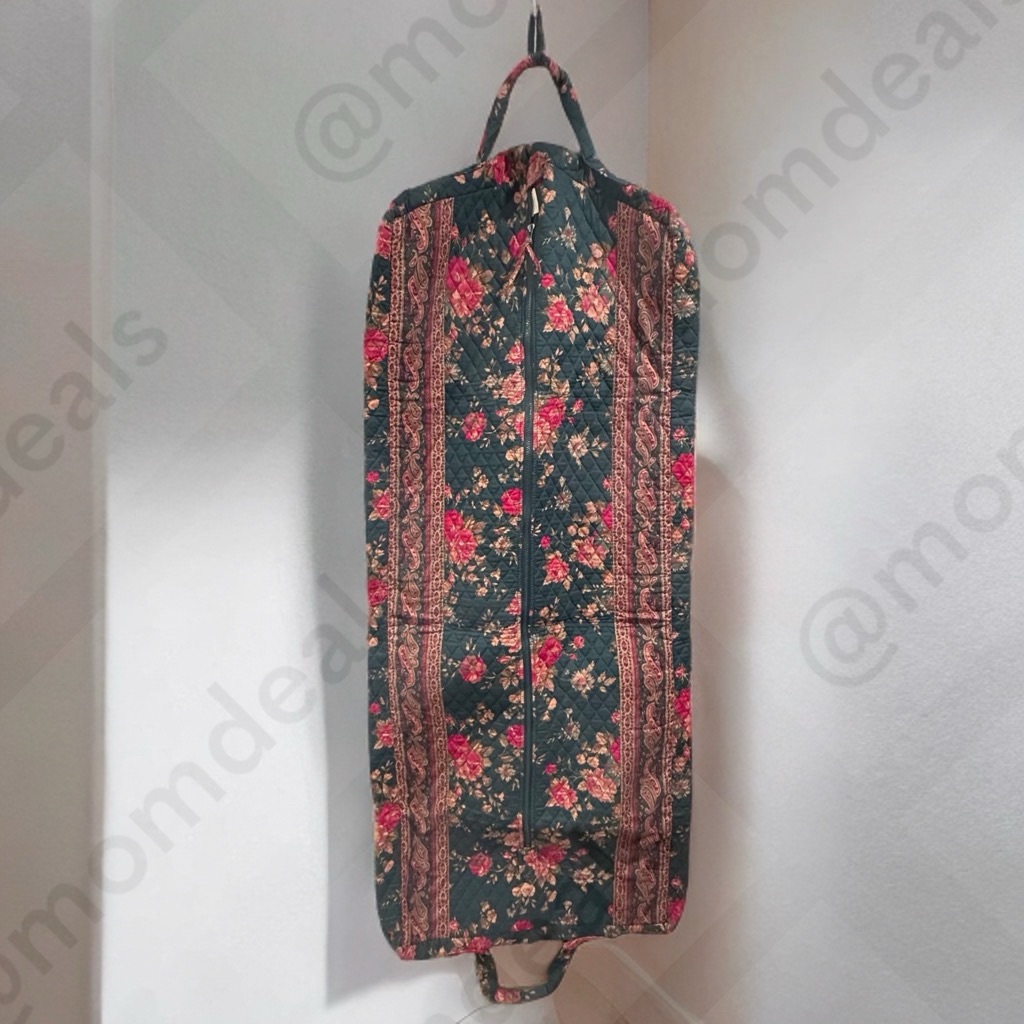 80s Vintage Vera Bradley Greenbriar Large Travel Garment Bag Paisley Floral Euc
